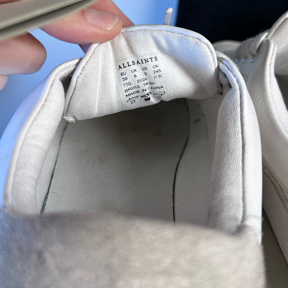 ALLSAINTS Trish Sneaker in Chalk White leather platform skater shoe EU 39 us 9 - Picture 7 of 12